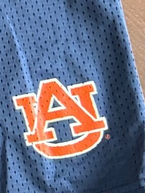 Soffe Navy Athletic Shorts with Orange Auburn Logo